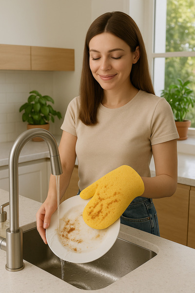 MissClean Oil and Dirt Enemy Easy Cleaning with Miss Clean Dish Sponge!