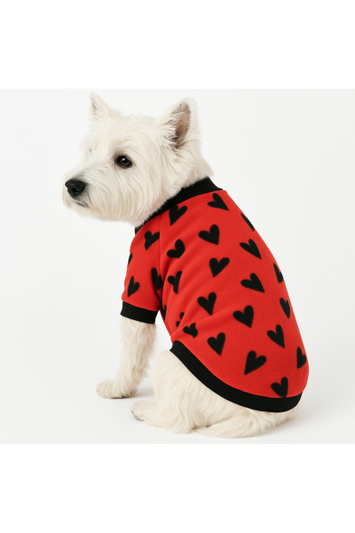 DOGİ&DOG Small Breed Fleece Heart Cat Dog Sweatshirt