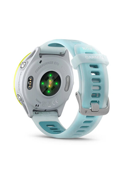 Garmin FORERUNNER 570 — 47MM, Amp Yellow Aluminium with Translucent Whitestone/Turquoise Band