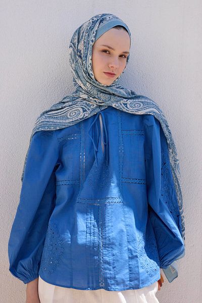 Qef Deluxe Summer Shawl Noa Soft Blue