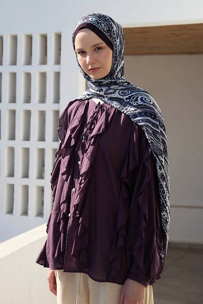 Qef Deluxe Summer Shawl Noa Navy Blue