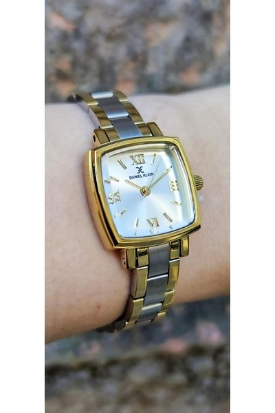 Daniel Klein Dke.1.10839 Square Dial Curved Glass Roman Numeral Women Wrist Watch