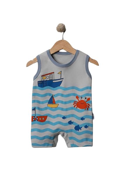 Baby Mii Ocean Printed Summer Men's Jumpsuit