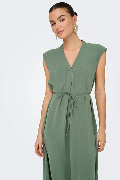 JDY Γυναικείο φόρεμα Jdydivya Waist Tie Midi 15350728 Πράσινο