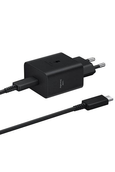 Samsung Incarcator retea Samsung cu Cablu Super Fast Charger 45W , USB Type-C, cablu Type-C (5A), Black