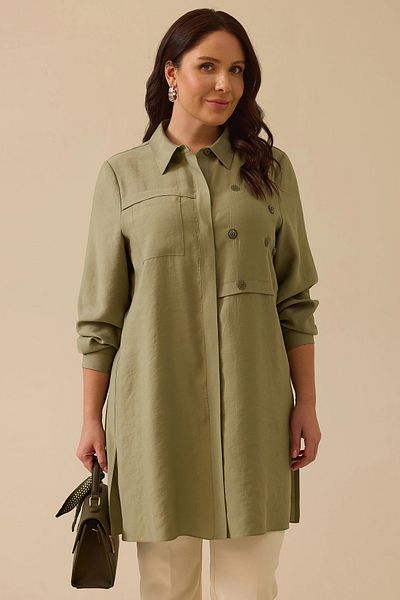 Gala-Xi Galaxi Women Plus Size Embroidery Detailed Tunik 4016 Green