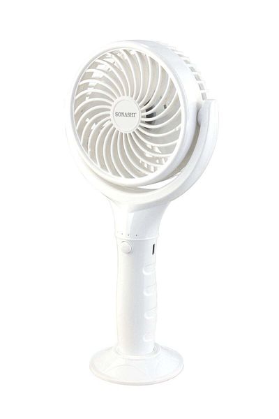 sonashi Rechargeable Mini Fan With 3 Speeds | Handheld And Portable Design | Continuous Working Of 4.5 Hours