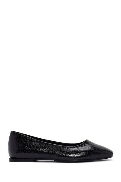 Derimod Black Patent Leather Women's Ballerinas - 24sfe 402016