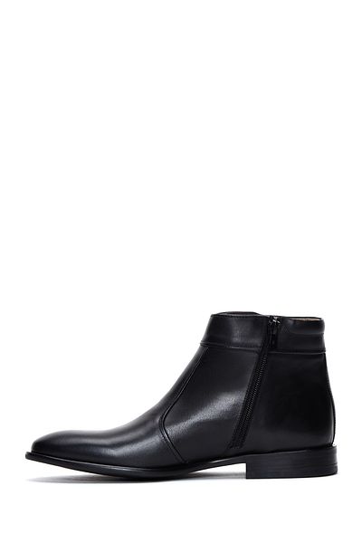 Derimod Men's Black Leather Classic Boots - Zippered 24Wfd 601618