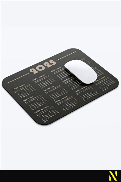nilizma Модерна подложка за мишка с календар за 2025 г. Ергономична подложка за мишка с неплъзгаща се основа Подложка за мишка за дома и офиса