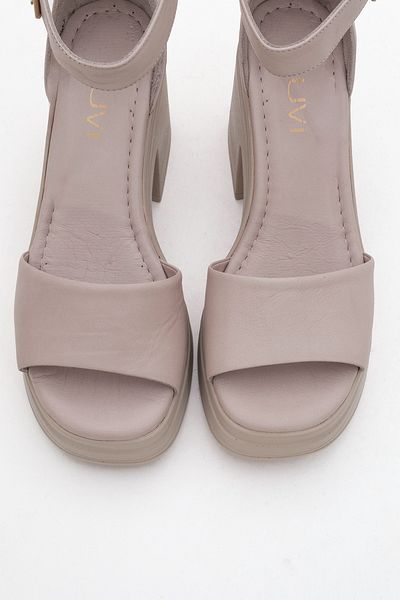 LuviShoes Margot Stone Skin Genuine Leather Women's Platform Heeled Sandals
