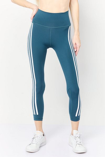 adidas Women Sportswear Fit Pull On 7/8 Leg Training Leggings, Teal Blue