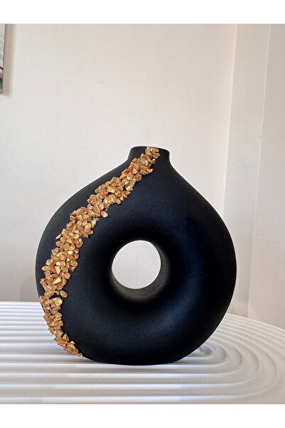 Bohem Tarzı Gold Taş Detaylı Pinterest Vazosu