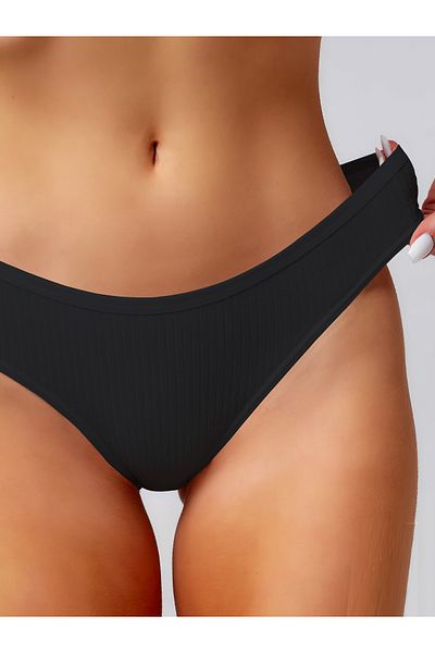 MİSTİRİK Chiloți cu nervuri din țesătură moale flexibilă model Taranto Culoare neagră