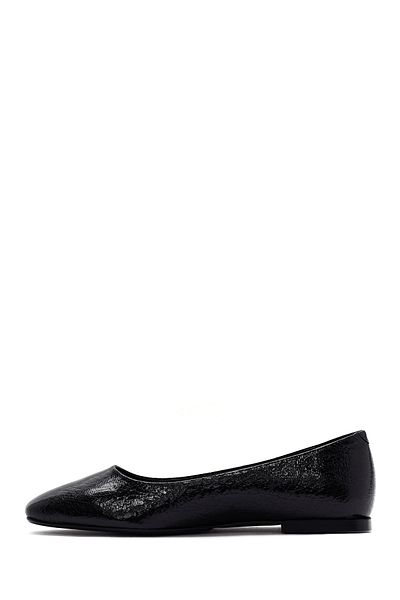 Derimod Black Patent Leather Women's Ballerinas - 24sfe 402016