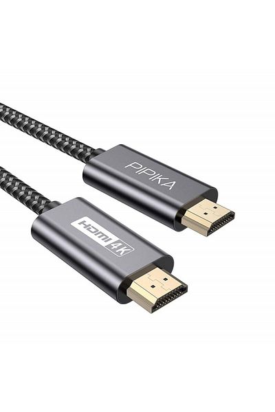 PIPIKA Cablu HDMI 4K și 60 Hz, nailon, negru, 2 m
