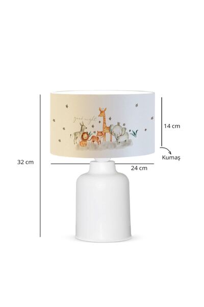 HOMİNG Fabric Printed Cute Animals Children's Room Lampshade Ayd-3052