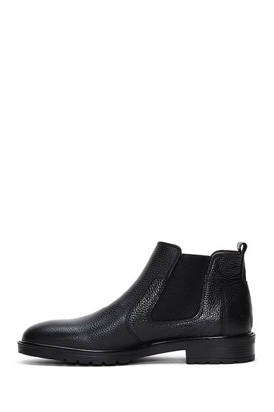 Derimod Men's Black Leather Casual Chelsea Boots 24Wfd6012Ft