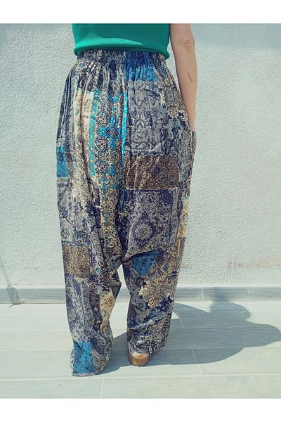 hoaryage Viscose Print Fabric Floral Print Baggy with Pockets 100% Cotton