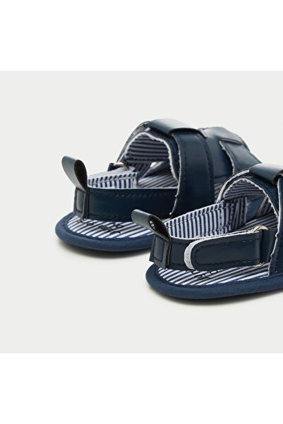 Juniors Solid Strappy Sandals with Hook and Loop Closure