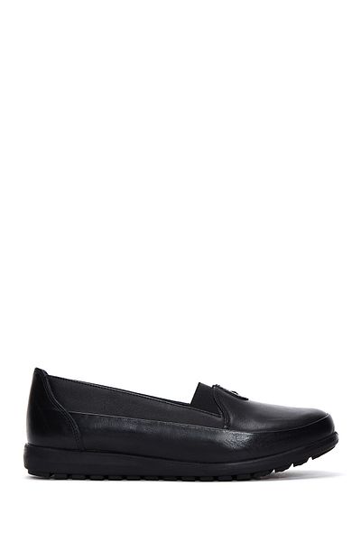Derimod Women's Black 100% Leather, Genuine Leather Comfort Penny Loafer Shoes, Casual Shoes, Daily Shoes 24W