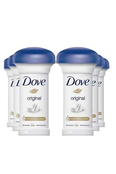 Dove كريم مرطب برائحة الفطر الأصلي رول أون 50 مل (عبوة من 6 قطع)