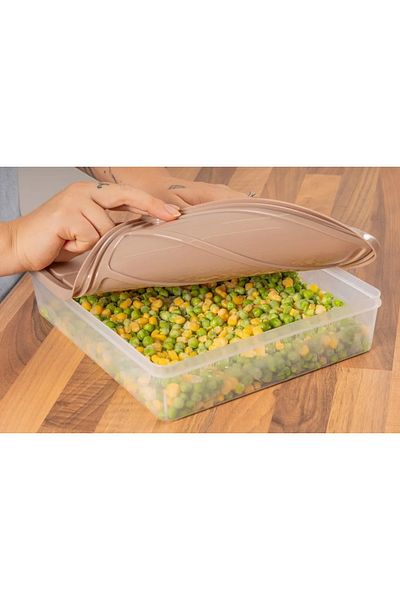 Elista Vacuum Silicone Lid 2-Piece Freezer Microwave Suitable Food Storage Container 3 Liters Large Size