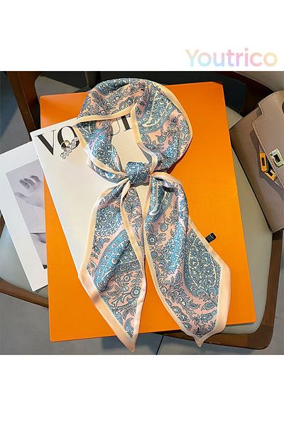 Youtrico Patterned scarf,Double Sided,Imitation silk,Cashew flower print,Stylish matching