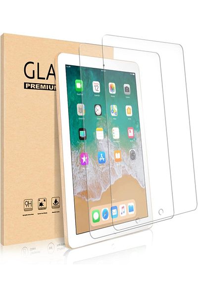 WeeYuu Set Of 2 Screen Protectors For Ipad Pro 2017/2018 , Tempered Glass, Transparent, 9.7 Inches