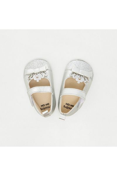 Juniors Bow Accent Booties with Hook and Loop Closure