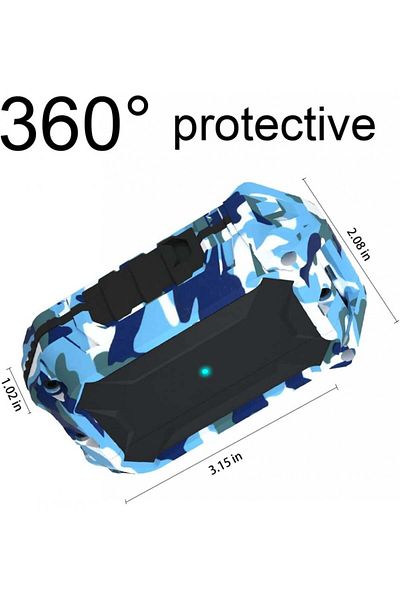 Flykreark Husă de protecție compatibilă cu Airpods Pro, aliaj de aluminiu/silicon, albastră