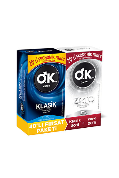Okey Klasik 20'li Prezervatif & Zero 20'li Prezervatif
