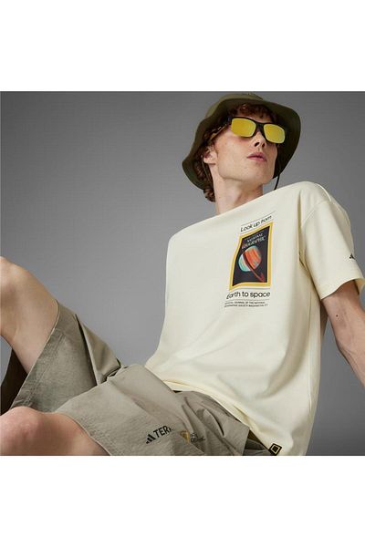 adidas Ανδρικό μπλουζάκι με γραφικό μπεζ (κοντό μανίκι Ng U Ar F Gfx T Jd5962