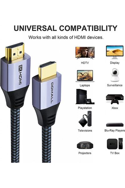 DDMALL Set de 5 cabluri HDMI DDMALL, 8K, violet, 1,8 m