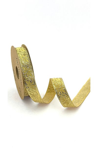 FANTASTIC KURDELE Gold Lurex Polyester Woven Ribbon 16 mm X 10 Meters – Decorative Ribbon, for Crafts and Decoration
