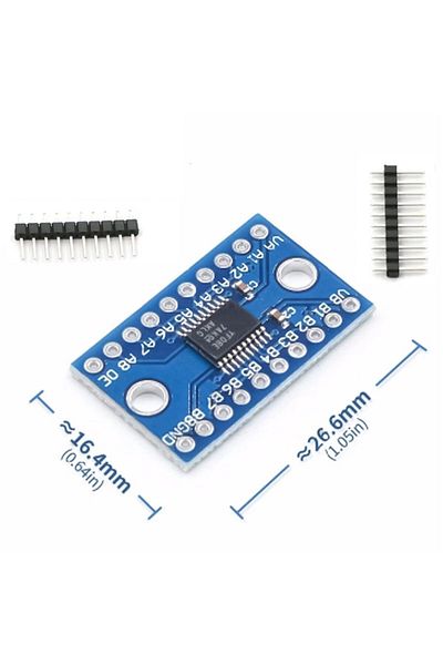 10Gtek Set de 3 module de conversie a nivelului logic cu 8 canale Txs0108e, metal, albastru/negru, 26,6 x 16,4 mm