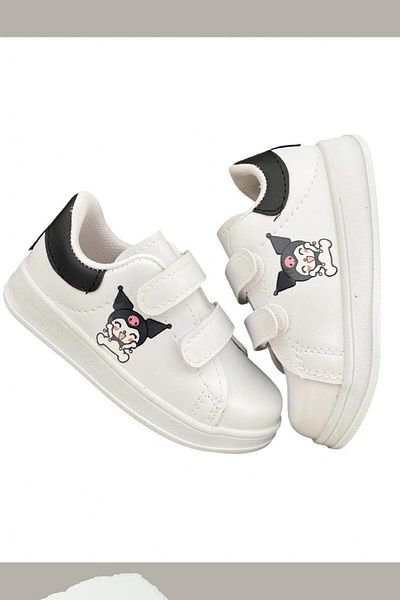 ALTUNTAŞ Chrome Printed Girls' Boys' Unisex Velcro Lightweight Sports Shoes Black