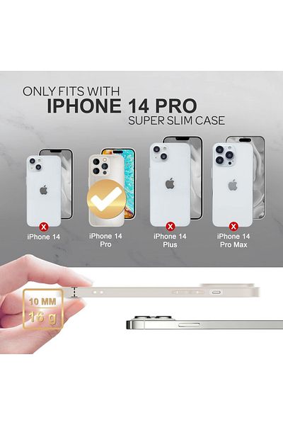 Nalia Protective Case For Iphone 14 Pro , Silicone/glass, White/gray, 6.1 Inches