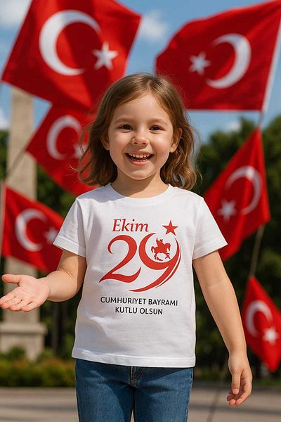 Cevval 29 octombrie pentru Ziua Republicii - Tricou din bumbac imprimat pentru copii