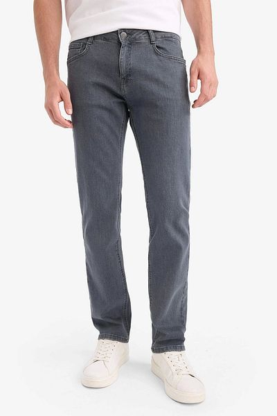 DeFacto E7266 Gray Sergio Regular Fit Normal Fit Normal Waist Pipe Leg Jean Pants