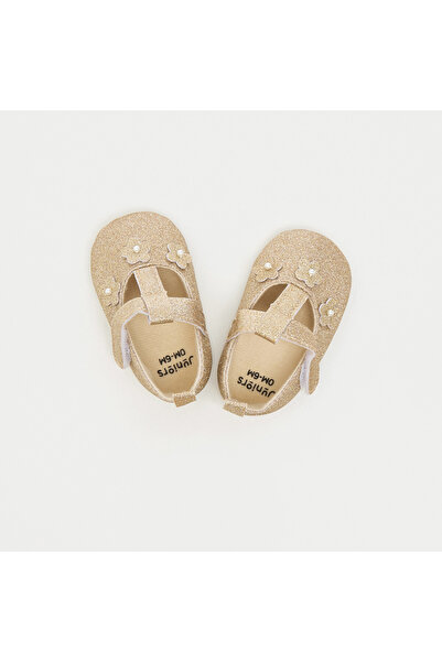 Juniors أحذية ذات لمسة زهرية مع إغلاق بخطاف وحلقة