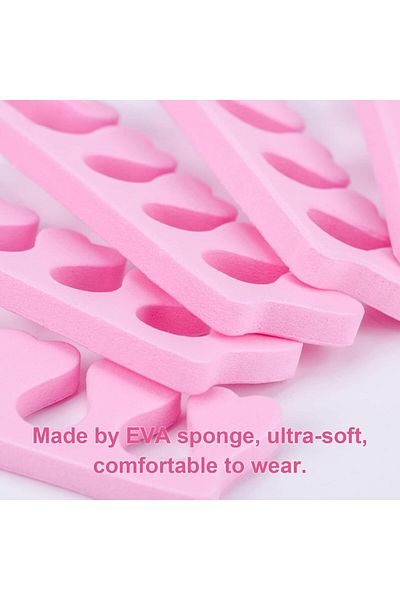 LA PERLA TECH Disposable Toe Separators, Soft Two-Tone Toe Spacers, Pink- 50pairs