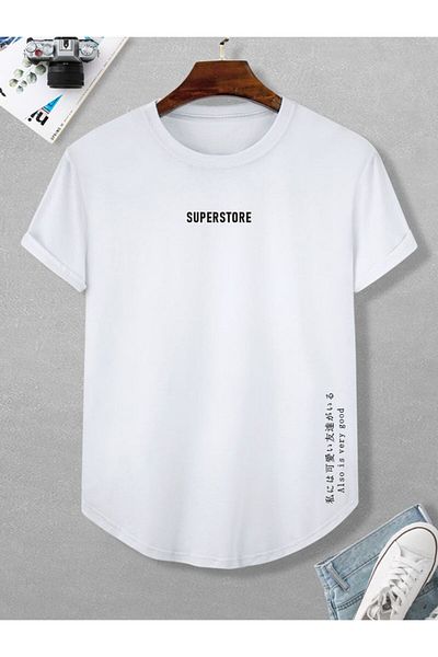 FAVORİST Oval Skirt Cotton Summer Unisex Tshirt Mixed Printed