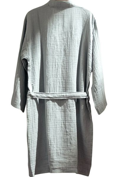 Madame Coco Μπουρνούζι Zoe Muslin Γκρι L-XL |   100% βαμβάκι |   Unisex, Ελαφρύ, Απορροφητικό, Χωρίς Χρώμα