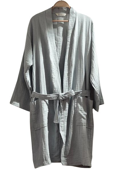 Madame Coco Μπουρνούζι Zoe Muslin 100% βαμβακερό - Γκρι (S-M)