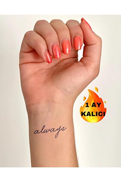Mecit Tuhafiye 1 AY KALICI YAZI ALWAYS HERZAMAN BİLEK EL İÇİN GEÇİCİ DÖVME