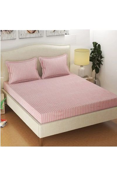 Sonia-home Bed Cover And 2 Pillowcases, With Elastic, , 2 Persons, Uni, 160x200cm, Powder Pink