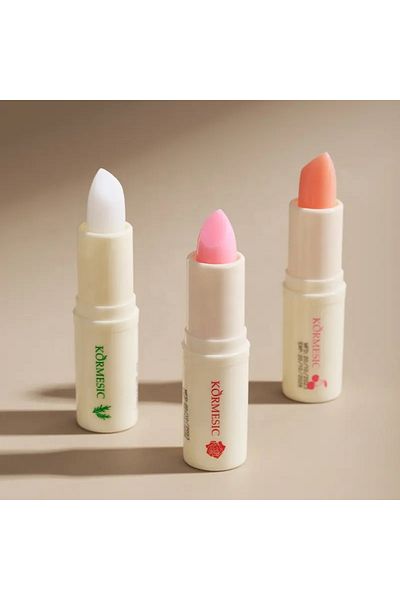 Kormesic Dual Flavour Lip Balm, Cherry and Rose, and Vanilla