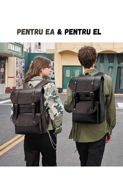 Versatyx Multifunctional Laptop & Travel Backpack, Vegan Leather Exterior, Multiple Pockets