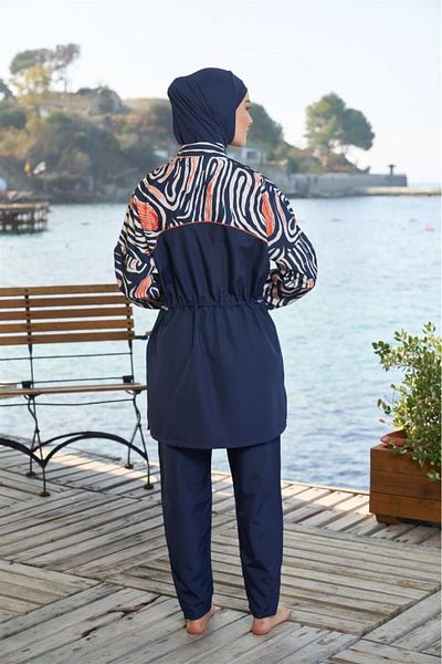 Estiva Cropped Zippered Full Covered Hijab Swimsuit